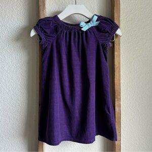 Avery Lane purple corduroy blue bow dress sz: 3T